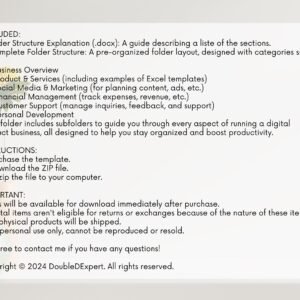 Ultimate Business Folder Structure Template for Excel Tips, Tutorials & Digital Products | Organize Your Business Like a Pro!