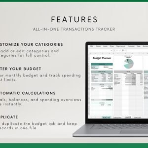Ultimate Budget & Transaction Tracker | Mint-Inspired Money Management Spreadsheet | 10 Custom Excel Theme Colors + Tutorials